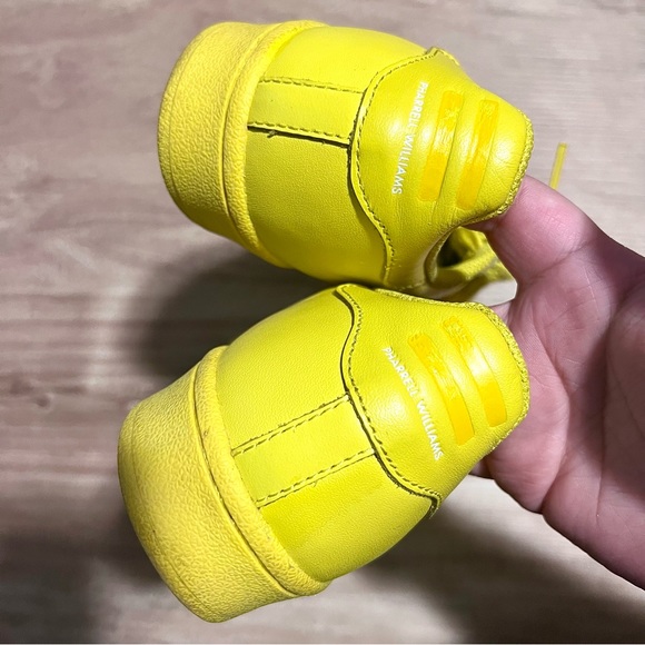 Adidas Pharrell Williams Superstar Canary Yellow Shell Toe Unisex Sneakers - Picture 5 of 9